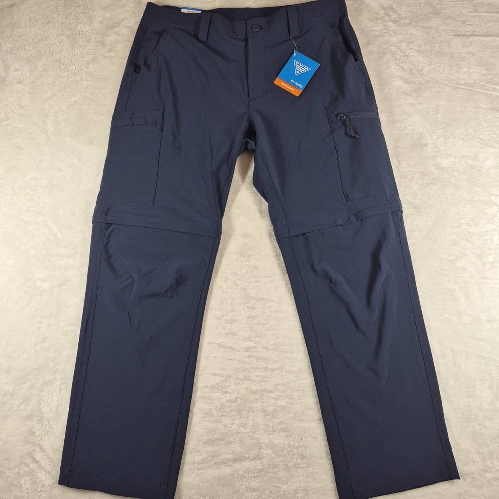 Columbia Deep Waves FS Convertible Pants Men's 34x30 Blue Cargo Straight Leg NWT